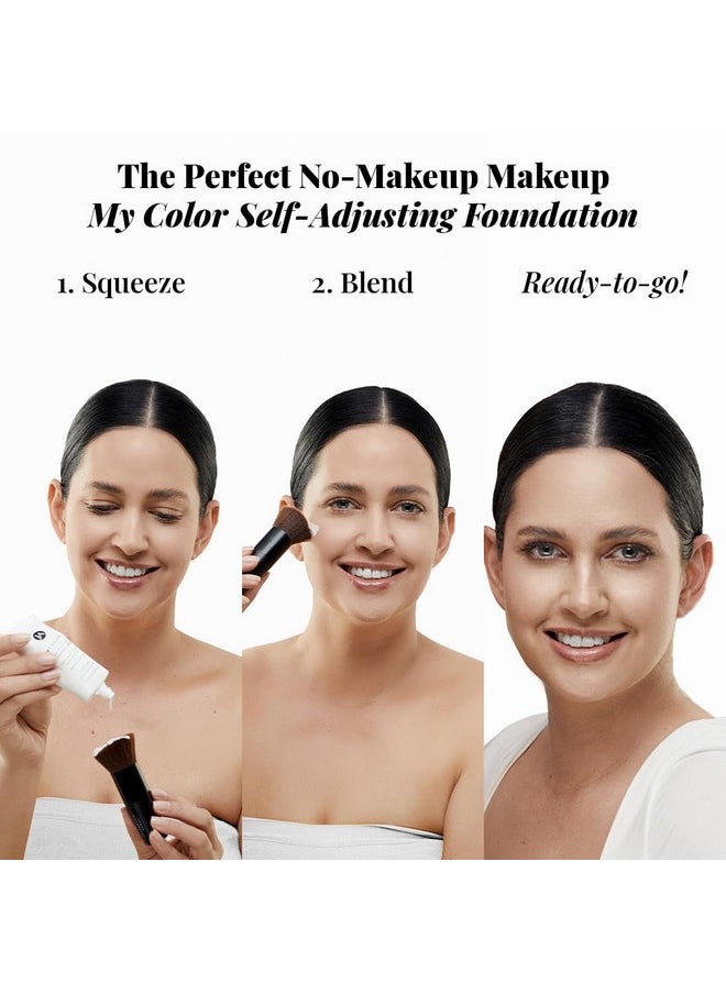 Jerome Alexander Jerome Alexander My Color Self-Adjusting Foundation, Hydrating & Lightweight Face Makeup, Skincare-Infused, with Kabuki Brush, Light, 1 oz  - Image 3