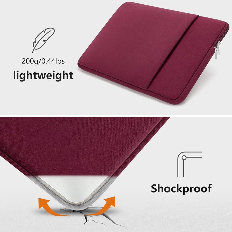 MicaYoung 14 بوصة حقيبة كمبيوتر محمول مقاومة للصدمات مع جيب متوافقة مع معظم أجهزة Acer ASUS HP Lenovo Chromebook IdeaPad Zenbook Razer Blade 14 مقاس 14 بوصة، أحمر - Image 4
