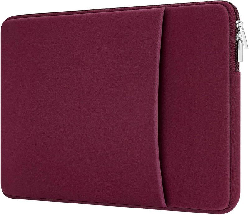 MicaYoung 14 بوصة حقيبة كمبيوتر محمول مقاومة للصدمات مع جيب متوافقة مع معظم أجهزة Acer ASUS HP Lenovo Chromebook IdeaPad Zenbook Razer Blade 14 مقاس 14 بوصة، أحمر - Image 1