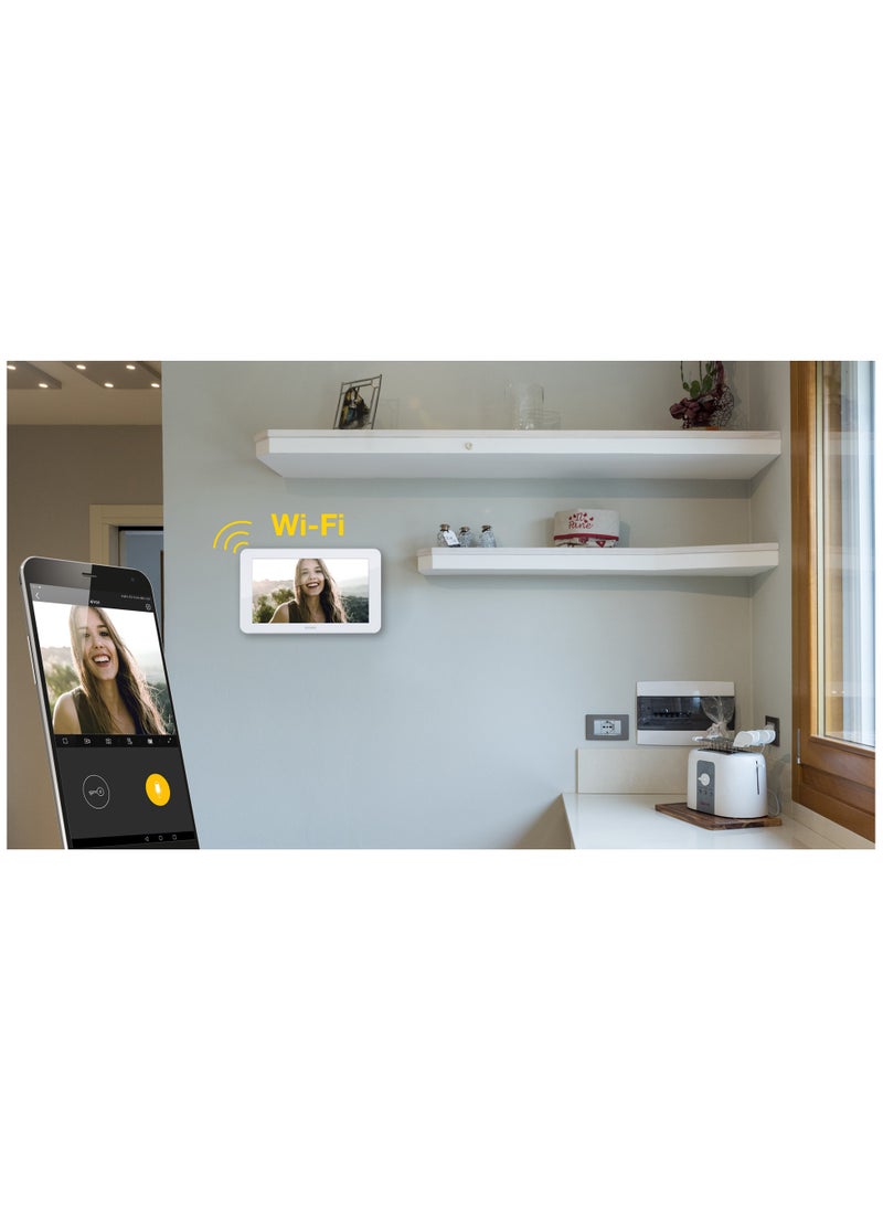 Vimar - Vimar K40945 Single-Family Smart Video Door Phone Kit with Wifi Hands-free Touch Screen Monitor, White - Image 1