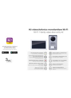 Vimar Vimar K40945 Single-Family Smart Video Door Phone Kit with Wifi Hands-free Touch Screen Monitor, White  - Image 3