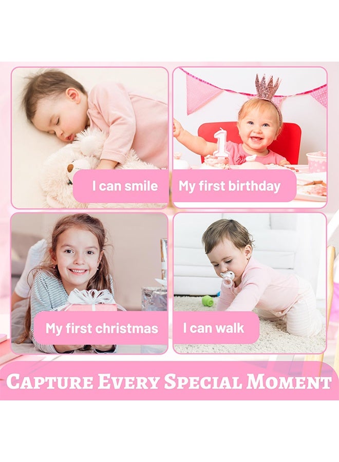 Pink 3D Wooden Daisy Baby Monthly Milestone Discs, 1-12 Months Interchangeable Milestone Sign for Newborn Photo Props Baby Shower Gift - Image 4