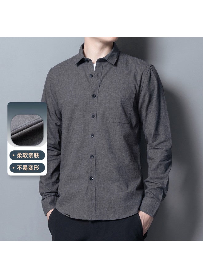 FOLUNSI men's Long Sleeve Shirt Jacket - Slim Fit Button-down Shirt With Lapel Collar For Spring/autumn - Image 2