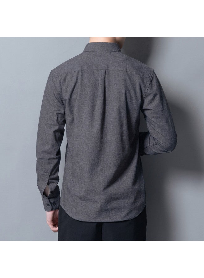 FOLUNSI men's Long Sleeve Shirt Jacket - Slim Fit Button-down Shirt With Lapel Collar For Spring/autumn - Image 5