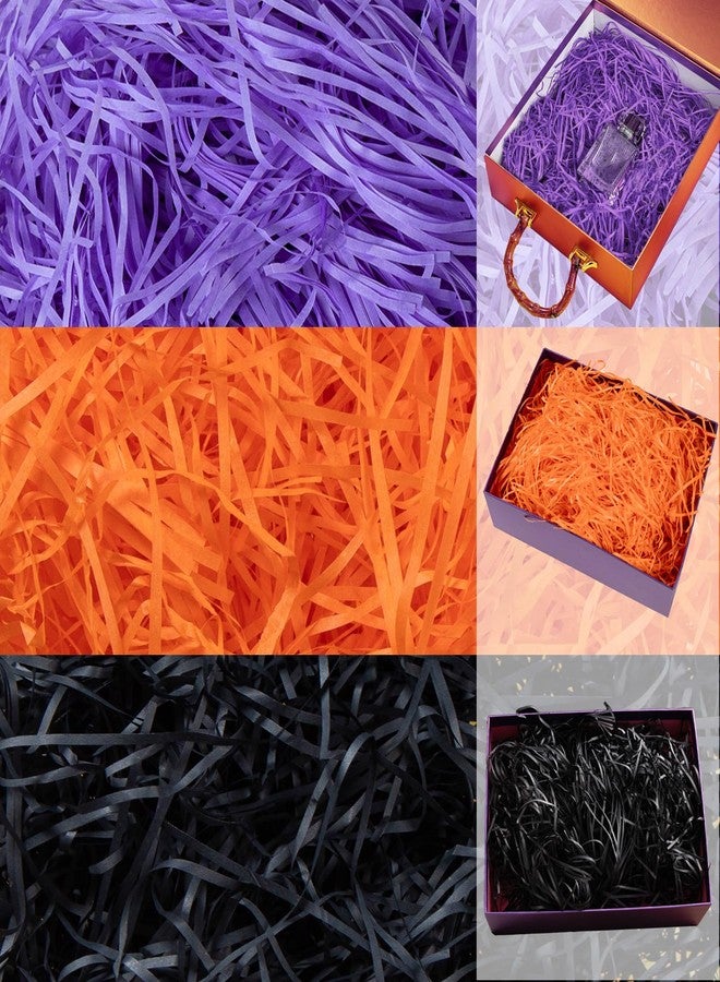 Gloreyan 3 Colors Halloween Shredded Paper Filler, Raffia Paper Grass Tissue Paper for Gift Wrapping Basket Box Filling Birthdays Weddings Party Supply(8.5oz - Image 1