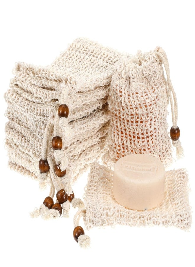 cobee 10 Pack Soap Bag, Natural Sisal Soap Saver Bag, Mesh Exfoliating Soap Bag Pouch, Foaming and Drying Soap Holder for Shower(Natural Sisal) - Image 1