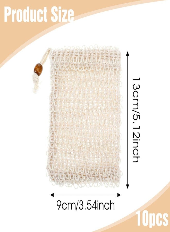 cobee 10 Pack Soap Bag, Natural Sisal Soap Saver Bag, Mesh Exfoliating Soap Bag Pouch, Foaming and Drying Soap Holder for Shower(Natural Sisal) - Image 2