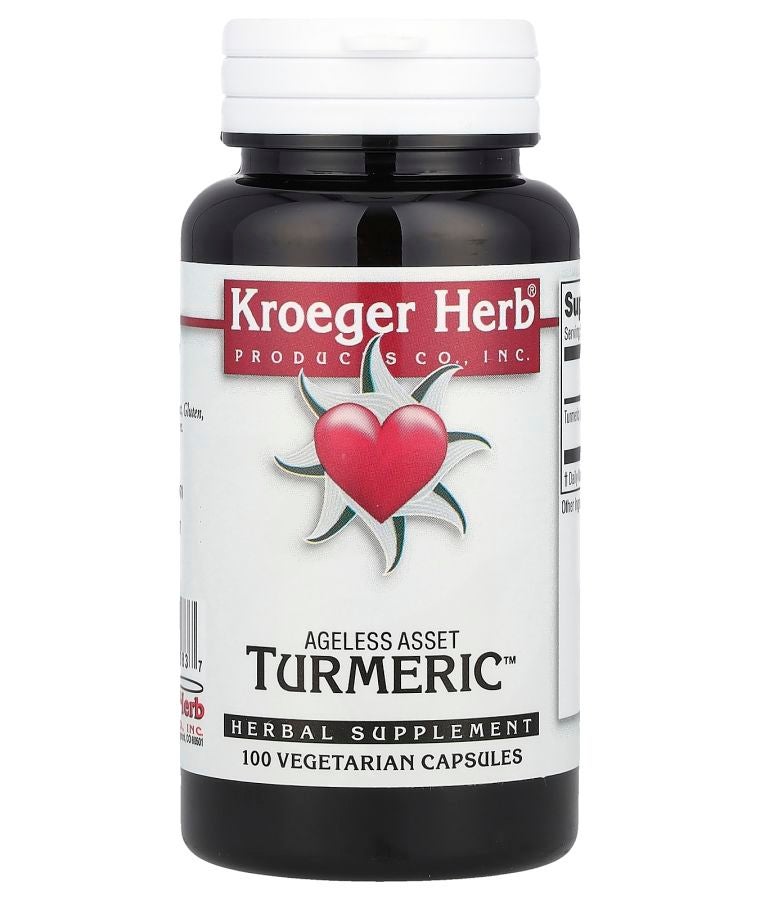 Kroeger Herb Co Ageless Asset Turmeric™ 100 Vegetarian Capsules (450 mg per Capsule)