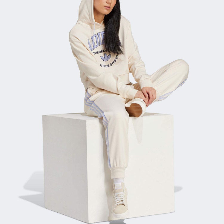Adidas (WMNS) adidas originals Varsity Graphic Hoodie Asia Sizing 'White' - Image 4