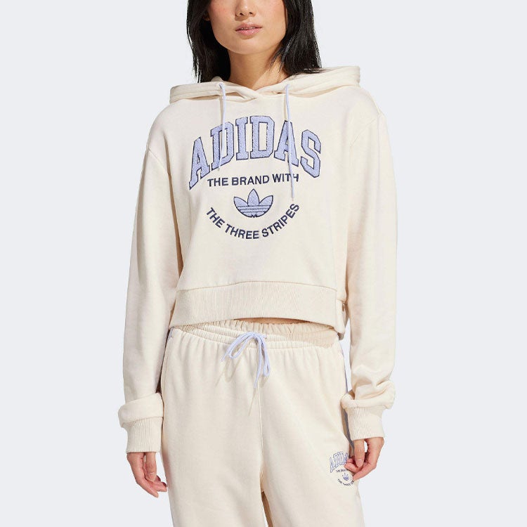 Adidas (WMNS) adidas originals Varsity Graphic Hoodie Asia Sizing 'White' - Image 2