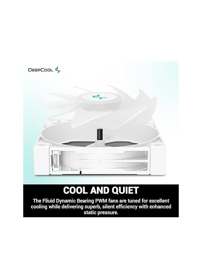 DEEPCOOL - LS720 WH High Performance Liquid CPU Cooler 360mm Radiator, 120mm RGB PWM Fan with Auto RGB Function, Mirror Cover Design, Customizable Board, 5V A-RGB Software Control, White - Image 1