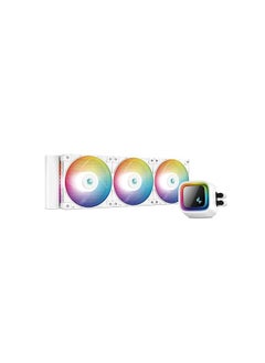 LS720 WH High Performance Liquid CPU Cooler 360mm Radiator, 120mm RGB PWM Fan with Auto RGB Function, Mirror Cover Design, Customizable Board, 5V A-RGB Software Control, White