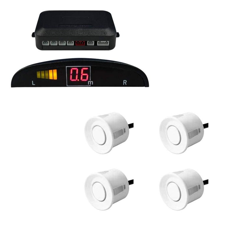 Autofetch Reverse/Back Car Parking Sensor LED Display (Set of 4) (WHITE) for Hyundai i20 (2008-2014)