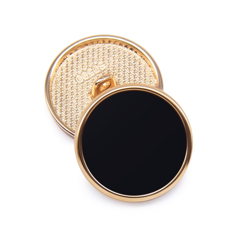 SEMINI 36 Pieces Mixed 6 Sizes Metal Button Alloy Shank Button Round Shaped Sewing Button for Women Men Suit Woolen Coat Shirt Trousers Sewing Crafts (Style169 Gold Black) - Image 5