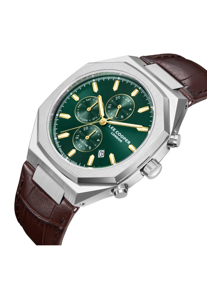 Lee Cooper ساعة متعددة الوظائف للرجال من الجلد LC08168.374 - 43 مم - Image 2