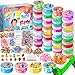 YOPINSAND 32 Cups DIY Slime Kit Slime Making Kit for Girls Crystal Clear Slime Glow in The Dark Slime with Addins Foam Balls Charms Slime Party Favors Gift Toys for Kids 312 - Image 2