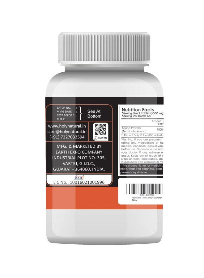Holy Natural - The Wonder of World Holy Natural Arjuna Tablet - 1000Mg Per Serving, 120 Tablet, 100% Pure And Natural - Dietary Supplement  - Image 2