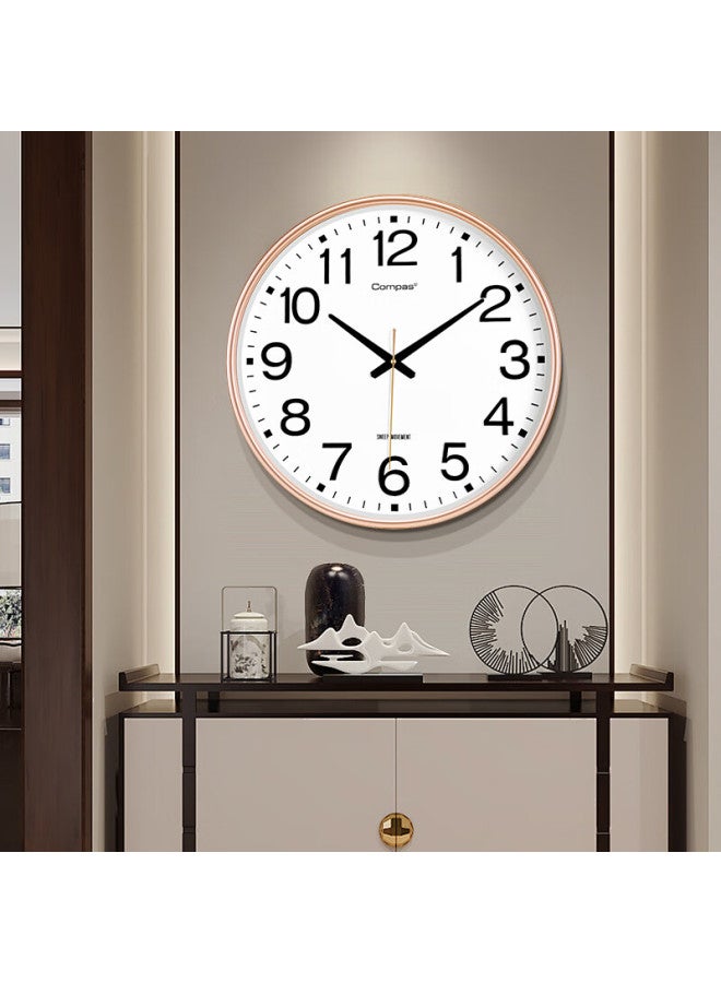 Compas Wall Clock Living Room Quartz Clock Wall-mounted New Clock 3441a Gold Plated 46cm