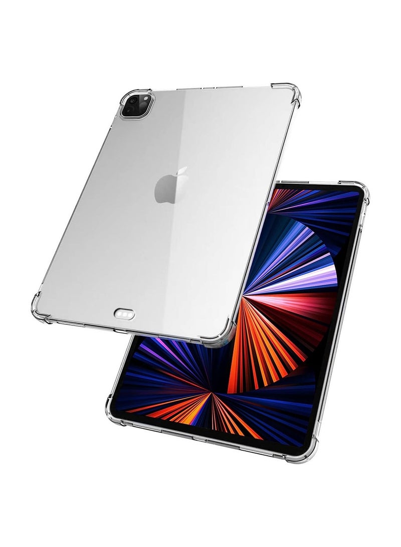 راكسوم غطاء خلفي مقاوم للصدمات من مادة TPU، جراب واقٍ رفيع مناسب لجهاز iPad Pro مقاس 12.9 بوصة من الجيل الخامس، يدعم شحن قلم الجيل الثاني، شفاف - Image 2