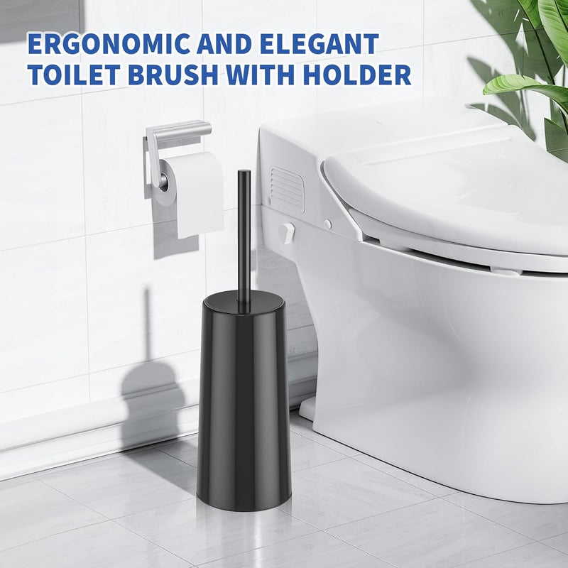 Wsedor Toilet Brush and Holder, Toilet Brush Stainless Steel, Toilet Bowl Brush for Bathroom Toilet-Ergonomic, Elegant,Durable (Black) - Image 5