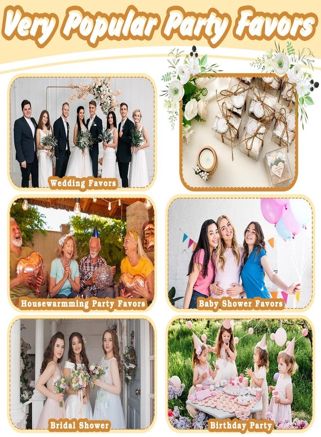 MTLEE 16 Pack Wooden Tealight Candle Holders Kit Guest Gifts for Wedding Baby Shower Bridal Shower Baptism Christening Housewarming Party Handmade Thank You Candle with Card Box Rope(Classic) - Image 4