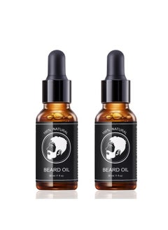 MYR Beard Growth Oil for Men - Rich in ARGAN & JOJOBA Oil, Multiple Natural Extracts - Beard Softener & Care, Strengthens & Moisturizes Beard (2 Pack of 1 oz) (Amber)