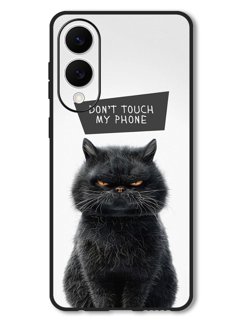 Theodor Case Compatible with Samsung Galaxy S25 Edge 6.7 Inch Protection Shockproof Bumper Cover Dont Touch My Phone Cat - Image 1