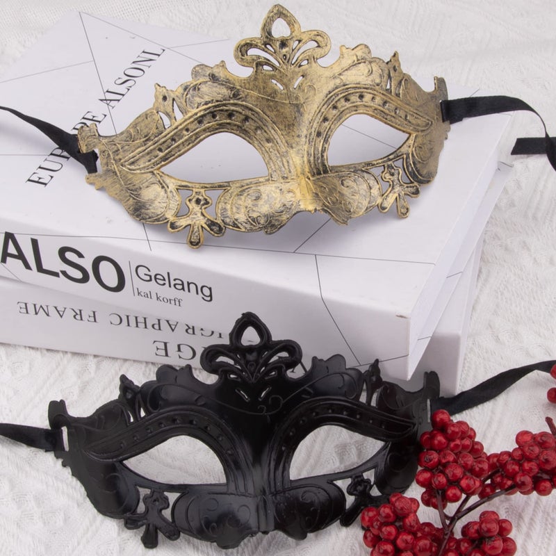 FEQO 128 Pieces Masquerade Masks Vintage Antique Venetian Masks for Men Women(Butterfly, Prince, Princess, Peri) - Image 3