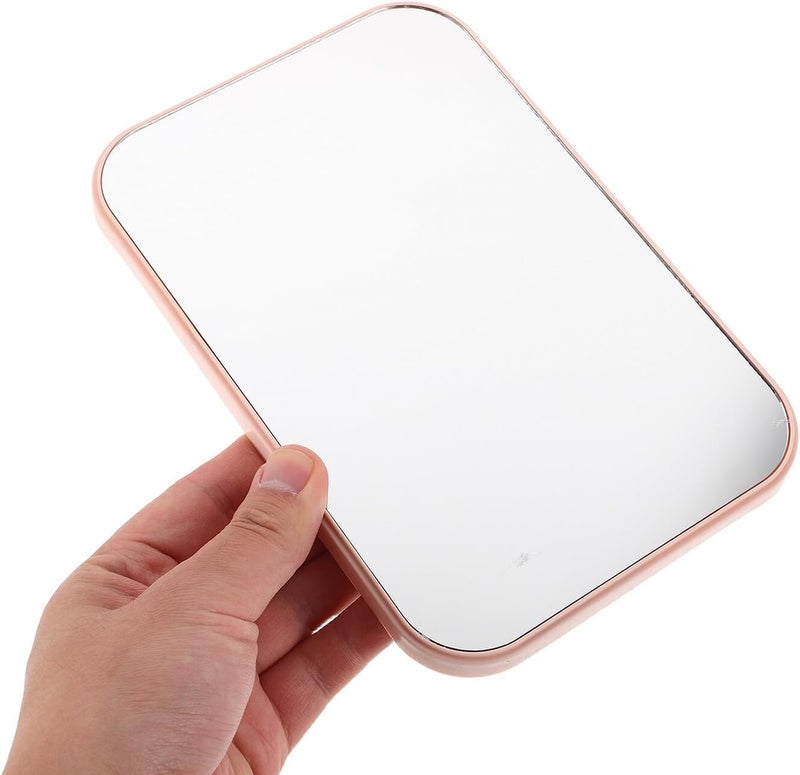 VICASKY 2pcs Portable Makeup Mirror with Stand, Small Desktop Vanity Mirror for Travel and Bathroom, Freestanding Wall-mountable Princess Style in Nordic Purple and Pink - Image 3