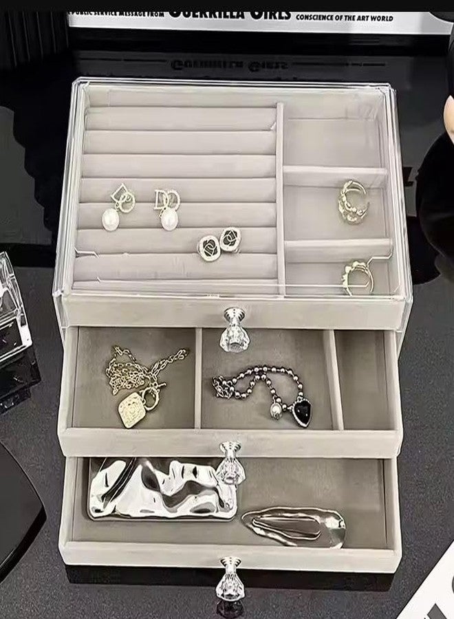 Bayleef Transparent Jewelry Box Multi-layer Earrings Earrings Ring Storage Box Drawer Necklace Bracelet Jewelry Box Household Moisture-proof Good Look - Image 4