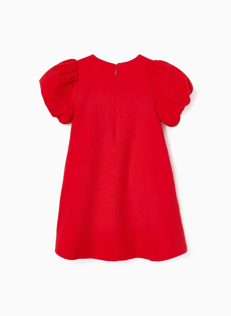زيبي Dress with Bow-Shaped Neckline for Baby Girls