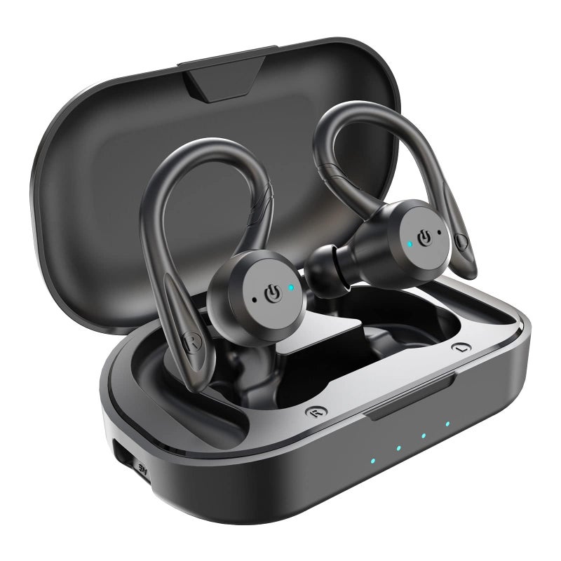 APEKX Bluetooth Headphones True Wireless Earbuds with Charging Case IPX7 Waterproof Stereo Sound Earphones Built-in Mic in-Ear Headsets Deep Bass for Sport Running Black - Image 1