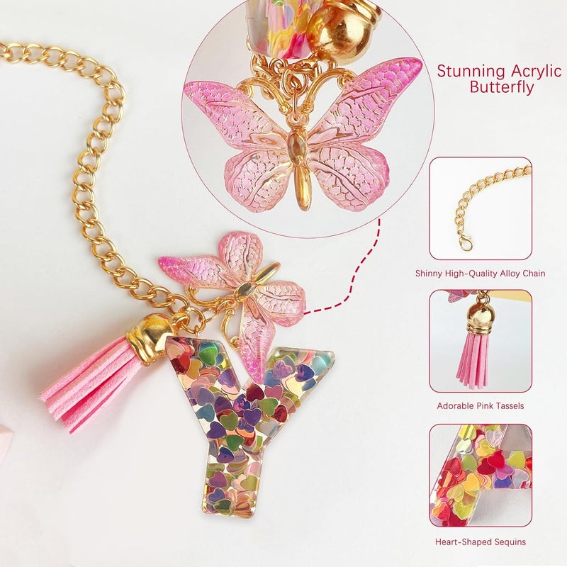 Velaco Letter Charm Accessories for Stanley Cup with Handle, Cute Initial Letter Keychain Handle Charm - Image 4