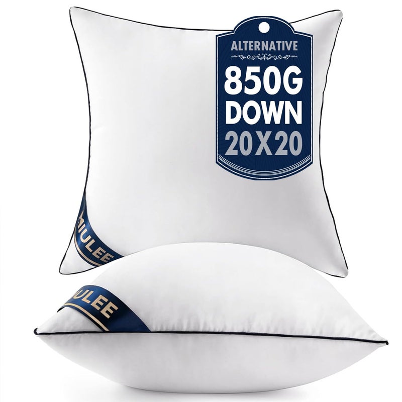 MIULEE 20x20 Pillow Inserts Set of 2 Throw Pillows 20 Inch Premium Down Alternative Pillow Inserts Decorative Pillow Stuffer for Sofa Couch 20x20 inch Set of 2