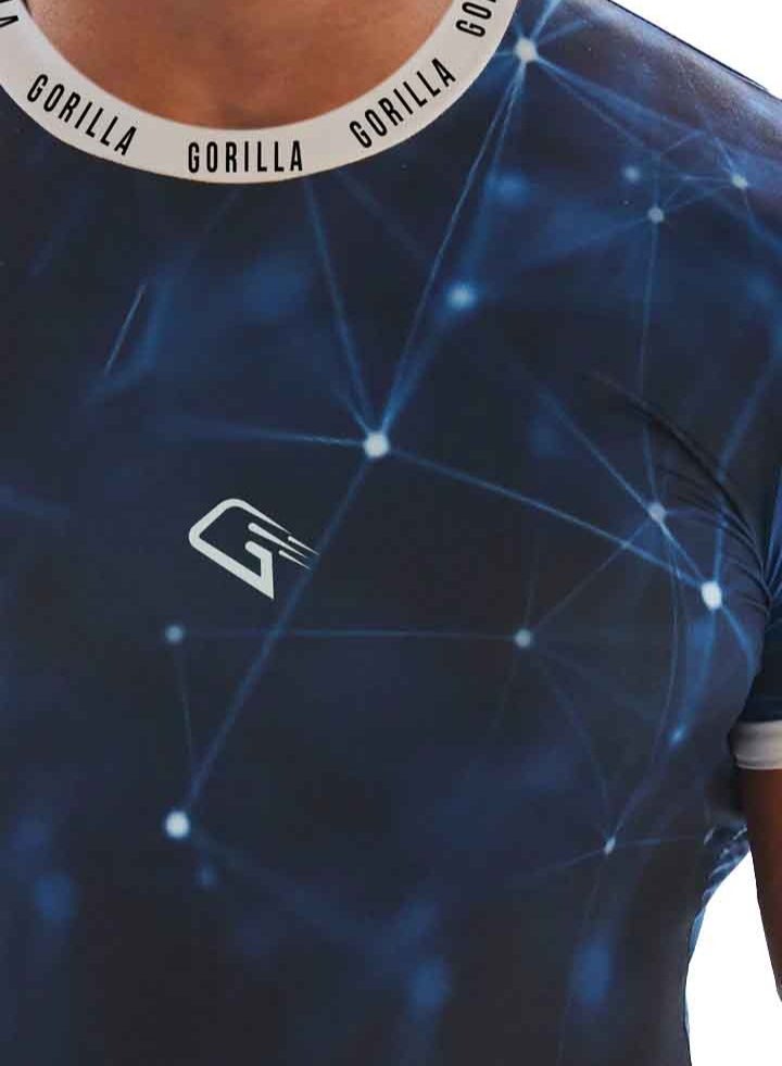 تي شيرت ضغط الكونية الأزرق - Image 2