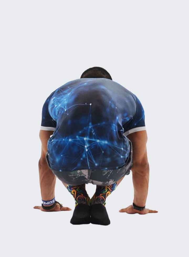 تي شيرت ضغط الكونية الأزرق - Image 4