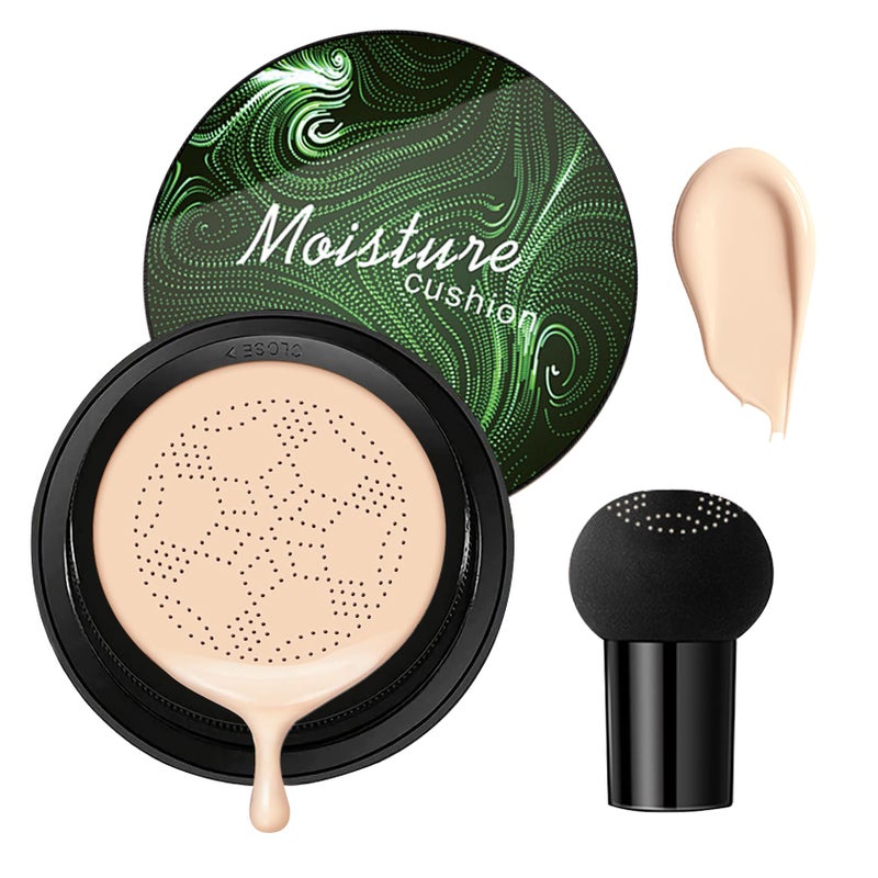 Mushroom Head Air Cushion CC Cream Foundation MakeupMoisturizing BB Cream Face Makeup Liquid FoundationLong Lasting Full Coverage Concealer for All Skin TypesIvory