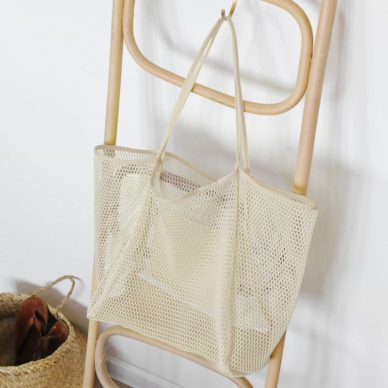 HOXIS Mesh Beach Tote Womens Shoulder Handbag Large - Image 4