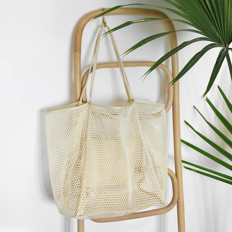 HOXIS Mesh Beach Tote Womens Shoulder Handbag Large - Image 2