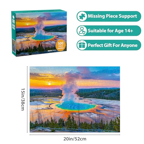 Jeacirio Jigsaw Puzzles for Adults 500 Pieces Puzzle National Parks Interlock Perfectly Letter on Back No Dust Landscape Puzzle Home Decor Toy Gift for Teens Men Women Seniors Nature Jigsaw Puzzles Scenery - Image 5