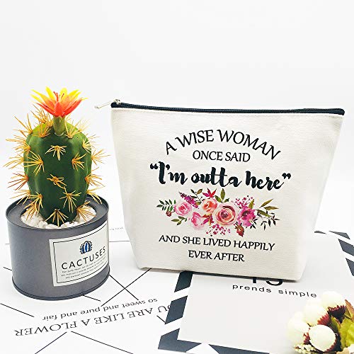 Charmoly Retirement Gifts for Women Best Friends Wife Mom Grandma Coworkers Boss Nurse Teachers Retirees Colleagues Work BFF Bestie Funny Birthday Retired Makeup Bag - Image 5
