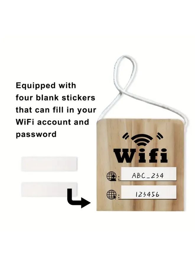Modern Wooden WiFi Password Sign Wall Mounted Network Display Plaque Model GP 01 - Image 1