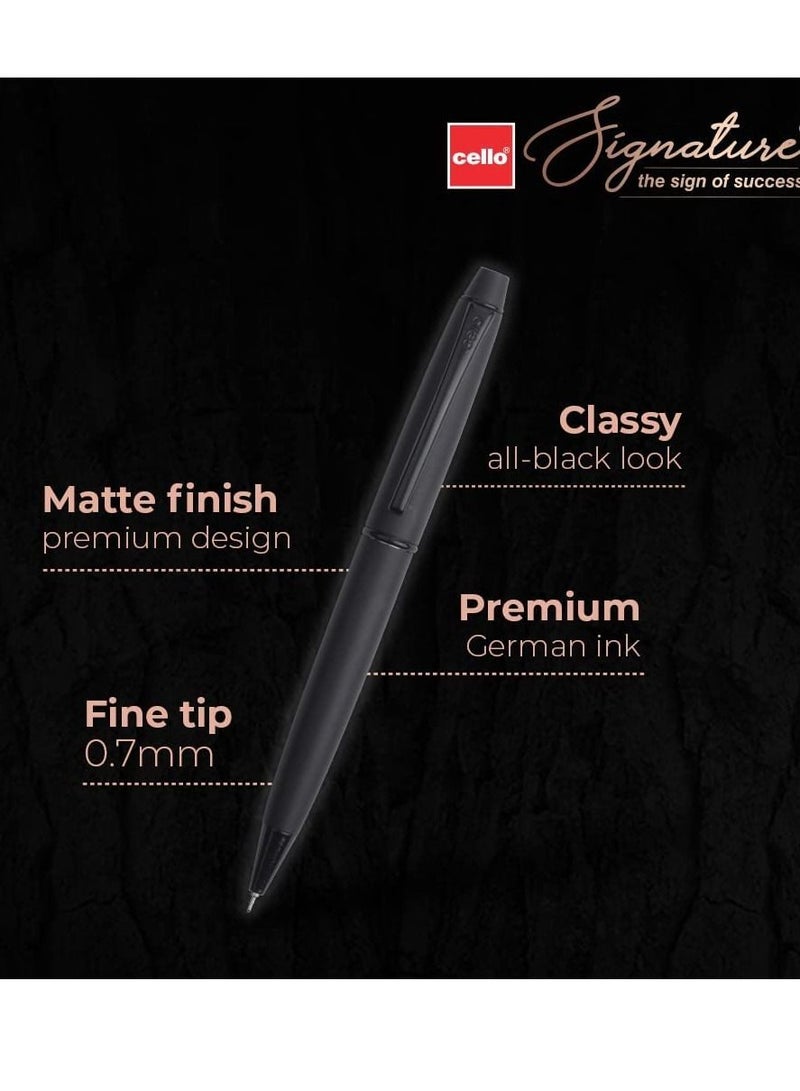 Cello Signature Carbon Ball Pen Blue Ink - Image 2