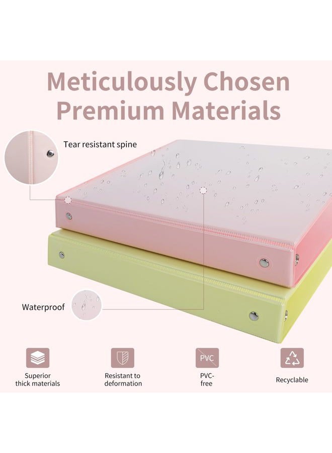SUQJOY 1" 3-Ring Binder, 1-inch Round Ring Binder with 2 Inside Pockets, Clear View Cover Binder Holds 8.5'' x 11''Paper, Binders for Office/Home/School Supply, 6 Pack (Assorted 6 Colors) - Image 3
