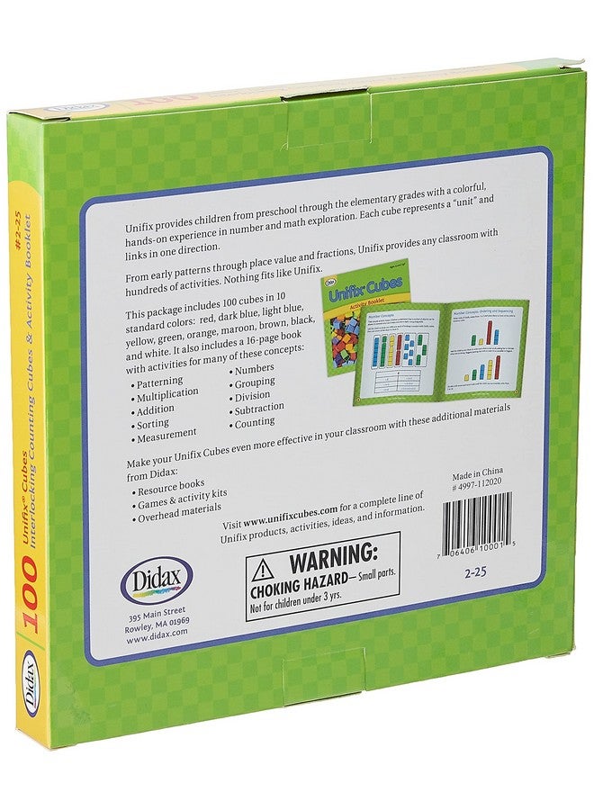 ديداكس مجموعة مكعبات Unifix من الموارد التعليمية (عبوة من 100 مكعب) - Image 2