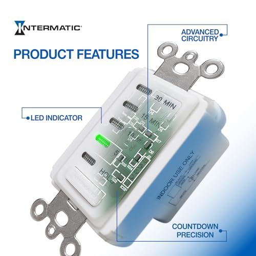 Intermatic EC200WK Electronic Countdown Timer - Efficient Control, Silent Operation, Versatile Applications - 5/10/15/30 Minute Countdown Timer - Image 4