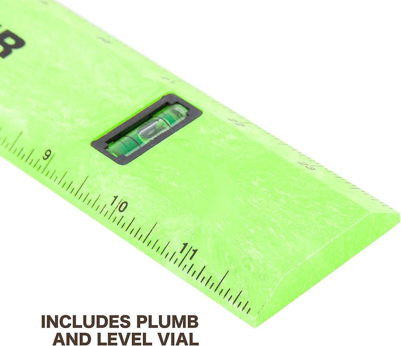 MAYES 10743 Polystyrene Level Ruler 24", Precision Measuring and Leveling Tool, Plumb and Level Vials with SAE and Center-Finding Scale, for Framing, Hanging, Made in the USA - Image 3