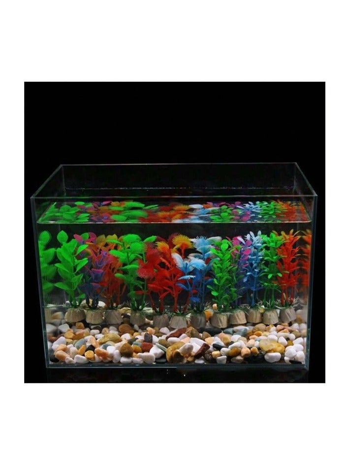 OASIS-TH Aquarium Decorations 12 Pack Lifelike Plastic Decor Fish Tank Plants,Used for Household and Office Aquarium Simulation Plastic Hydroponic Plants - Image 2