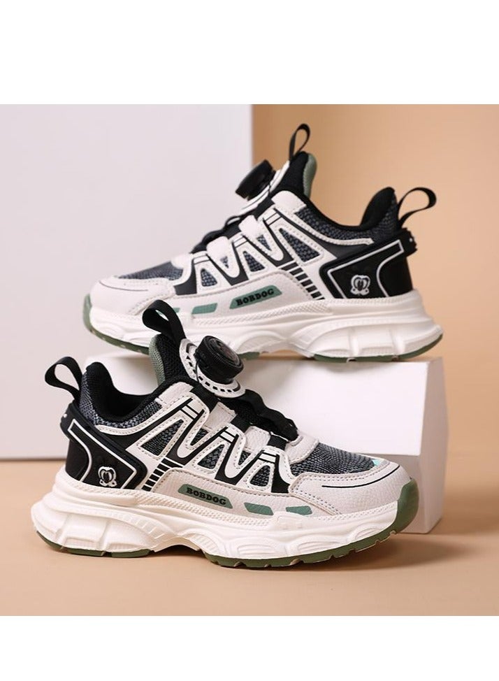 BOBDOG Children's Sports Running Shoes With Buttons And Waterproof Leather Surface - Image 3