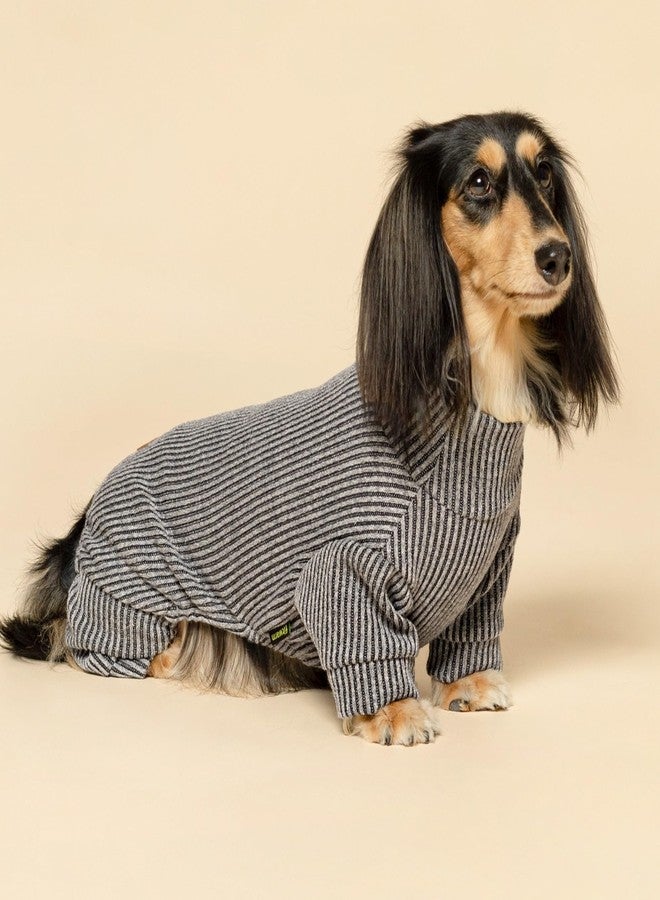 فيت وورم بيجامات فيت وورم المحبوكة برقبة عالية للكلاب، ملابس شتوية دافئة للكلاب الصغيرة ذكورًا وإناثًا، بيجامات للحيوانات الأليفة، رمادي، صغير - Image 4